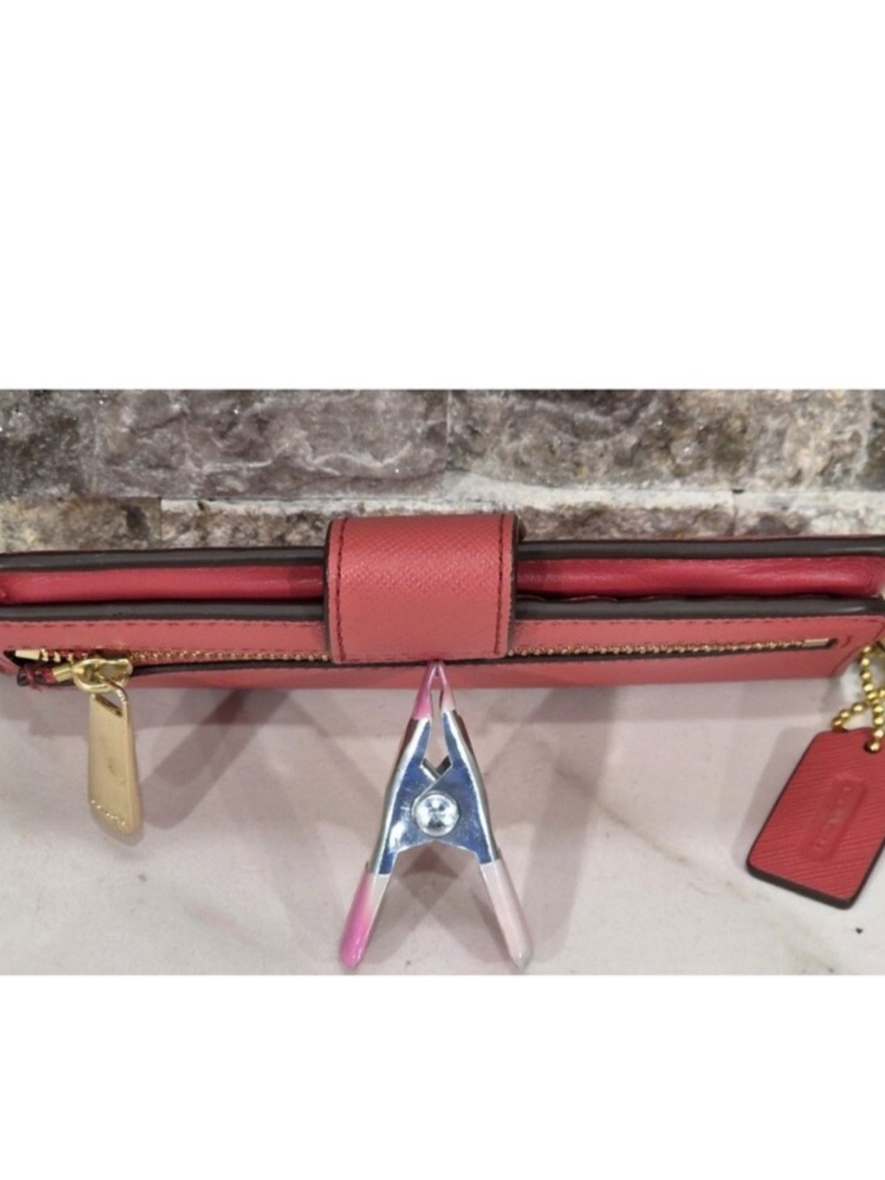 Coach Pink Leather Tech Phone Wallet Wristlet - Picture 11 of 15